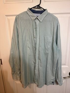 Van Heusen Men's Light Green Micro-Pattern Dress Shirt